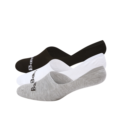 Mens Bamboozld 3 Pack Mixed Black/White/Grey Invisible No Show Socks