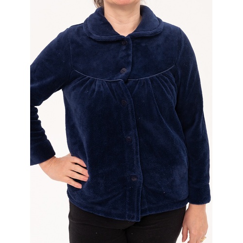 Ladies Givoni Navy Blue Bed Jacket Button Lounge Wear (GL72)