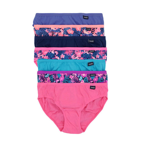 Girls Tradie 7 Pack Cotton Underwear Bikini Mixed Briefs Oasis (SB7)