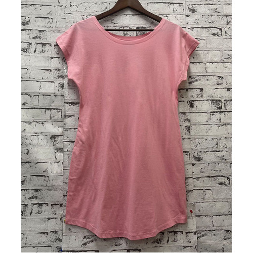 Ladies PJS Size S-XXL Pink Tee Summer Short Sleeve Nightie Pyjamas (2114)