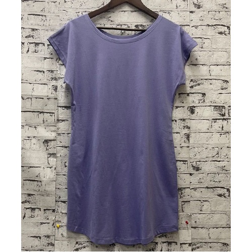 Ladies PJS Size S-XXL Purple Tee Summer Short Sleeve Nightie Pyjamas (2114)