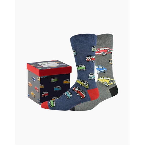 Mens 2 Pack Bamboozld Car Combi Novelty Funny Socks Gift Box