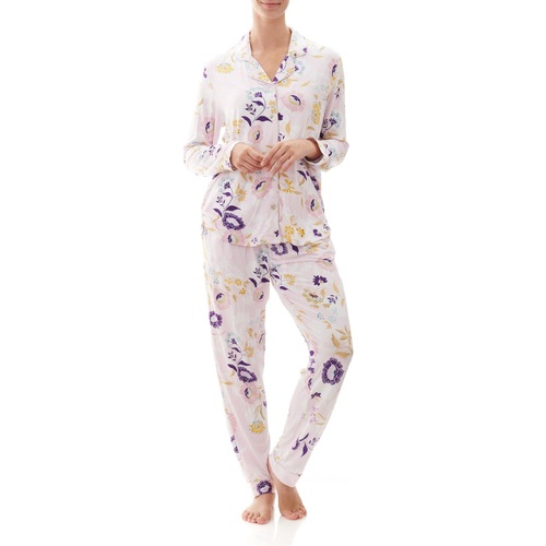 Ladies Givoni PJS Tencel Modal Long Pyjama Set Cream Floral (Mallory 29M)