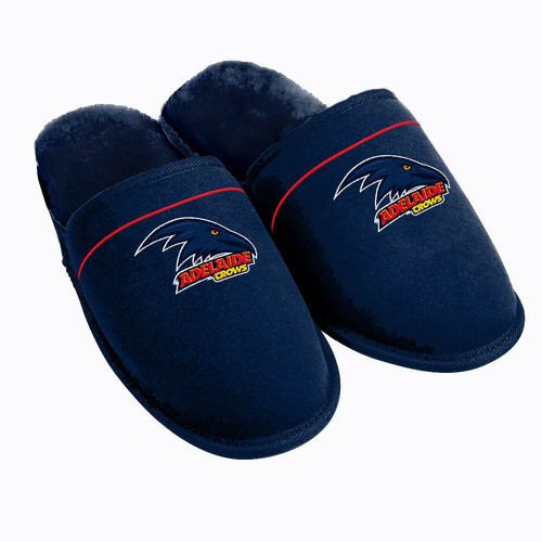 Mens AFL Official Adelaide Crows Football Club Winter Slippers Navy Blue Size 8/9