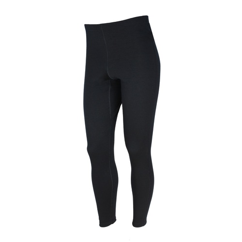 WW Mens Australia Made Pure Wool 300gsm Long John Thermal Pants Black (U895)