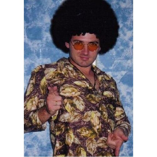 Fancy Dress Costume Black Groovy Disco Retro Party Afro Wig Accessories