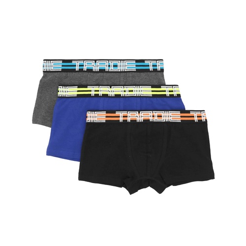 Boys Tradie 6 Pack Cotton Fitted Boxer Shorts Trunks Strike That (SK3)
