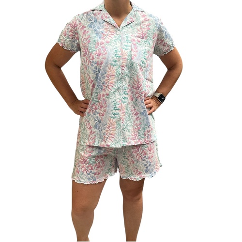 Ladies Givoni PJS Cotton Short Pyjama Floral Print Set (Florentine 29F)