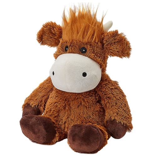 Microwavable Warmies Highland Brown Cow Plush Heat & Cool Pack | Soft Plush Toy