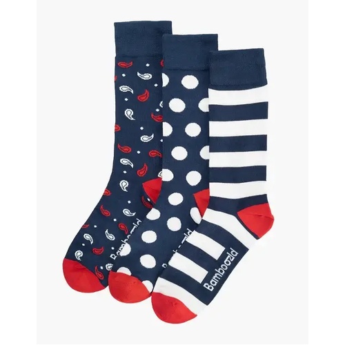 Mens Bamboozld 3 Pack Spots & Specks Print Bamboo Novelty Dress Crew Socks