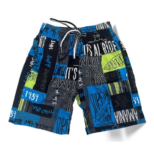 Boys Size 3-7 Grey Blue Surf Summer Board Shorts Swimmers Bathers Swimwear UPF50+