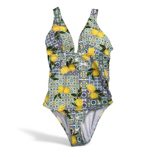Womens Lemon Positano Sorrento Print Summer Swimsuit Bathers Swimwear UPF50+
