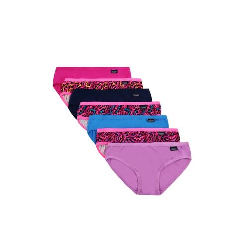 Girls Tradie 7 Pack Mixed Colours Cotton Bikini Briefs Underwear – Cheetah SB7