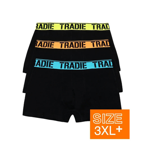 Mens Tradie 6 Pack Sizes 3-6XL Cotton Fitted Boxer Shorts Trunks  - Fluro Brights SK3