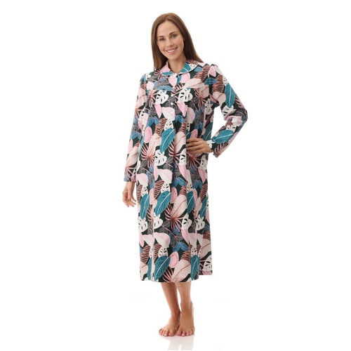Womens Givoni Multi Floral Long Sleeve Winter Cotton Flannel Nightie Mid Length 85L