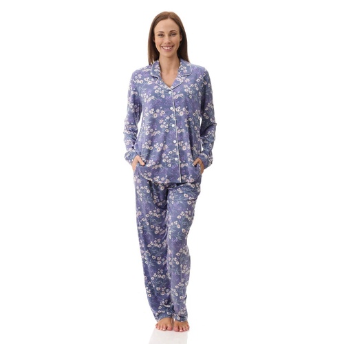 Womens Givoni Purple Floral Long Sleeve Winter Modal Pyjama Set 42E