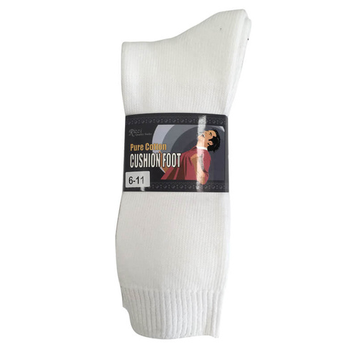 Mens Rizzi Australia Made White Pure Cotton Cushion Foot Sport Work Socks 